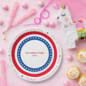 Custom Happy Independence Day Rood Wit Blauw Papieren Bordje (Feest)