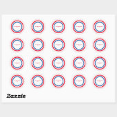 Custom Happy Independence Day Rood Wit Blauw Ronde Sticker (Vel)