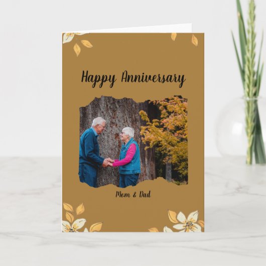 Custom Happy Jubileum Gevouwen Wenskaart Kaart (Voorkant)