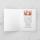 Custom Happy Jubileum Liefje Schattigee Vossen Kaart (Binnen)