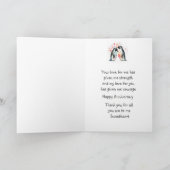 Custom Happy Jubileum Sweetheart Schattigee Pinguï Kaart (Binnen)