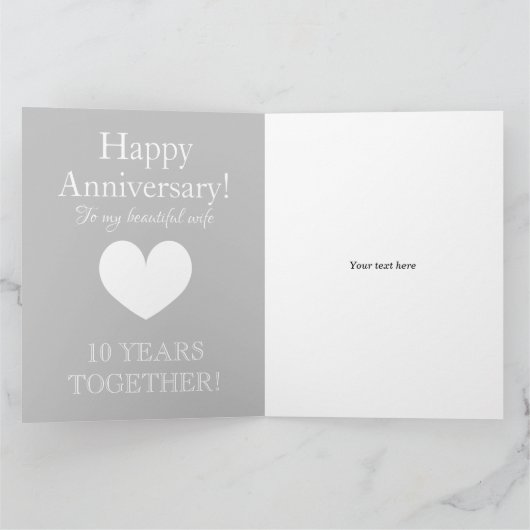 Custom Happy Jubileum wenskaart voor vrouw Kaart (Binnen)