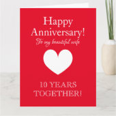 Custom Happy Jubileum wenskaart voor vrouw Kaart (Voorkant)