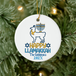 Custom Happy Llamakkah Happy Chanoeka Keramisch Ornament
