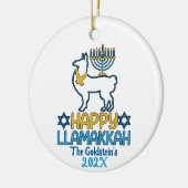 Custom Happy Llamakkah Happy Chanoeka Keramisch Ornament (Links)