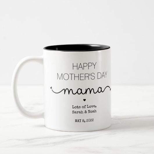 Custom Happy Moederdag Mama Gifts Tweekleurige Koffiemok (Links)