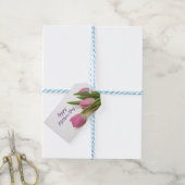 Custom Happy Moederdag met Tulpen Cadeaulabel (Met Touw)
