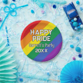 Custom Happy Pride LGBT Gay Pride Party Rainbow Papieren Bordje (Feest)