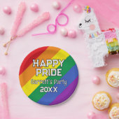 Custom Happy Pride LGBT Gay Pride Party Rainbow Papieren Bordje (Feest)