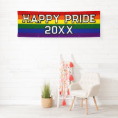Custom Happy Pride LGBT Gay Pride Party Rainbow Spandoek (Insitu)