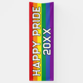 Custom Happy Pride LGBT Gay Pride Party Rainbow Spandoek (Verticaal)