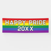 Custom Happy Pride LGBT Gay Pride Party Rainbow Spandoek (Horizontaal)