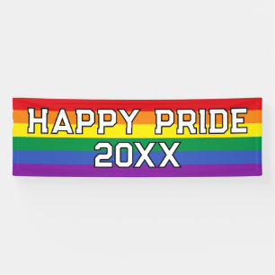 Custom Happy Pride LGBT Gay Pride Party Rainbow Spandoek