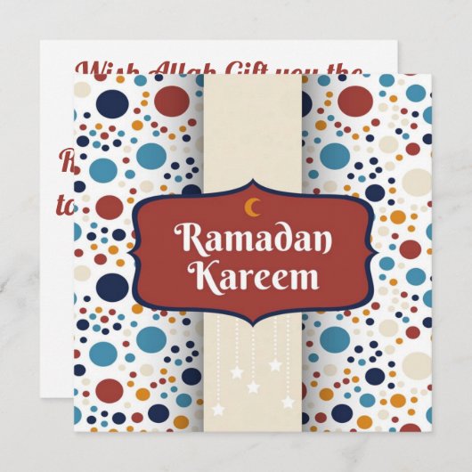 Custom Happy Ramadan Kareem Crescent Feestdagenkaart (Voorkant / Achterkant)