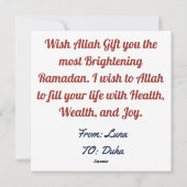 Custom Happy Ramadan Kareem Crescent Feestdagenkaart (Achterkant)