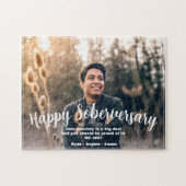 Custom Happy Soberversary 1 foto gepersonaliseerd Legpuzzel (Horizontaal)