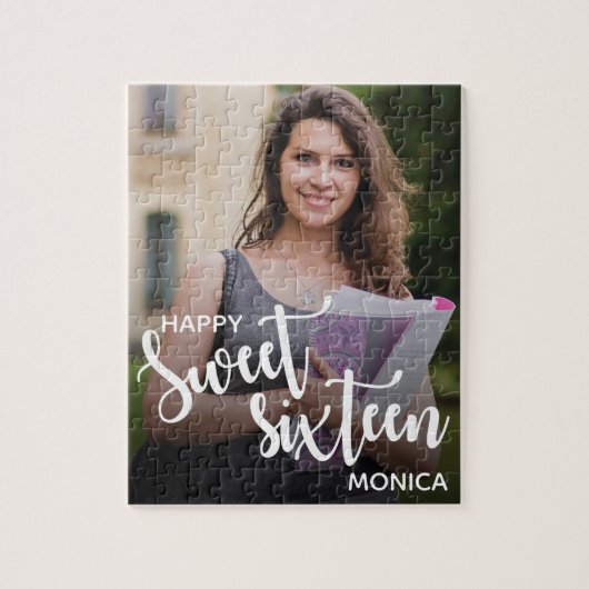 Custom Happy Sweet 16 | Verjaardagspuzzel Legpuzzel (Verticaal)