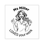 Custom Happy Teacher Message Classroom Rubberstempel (Afrduk)