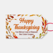 Custom Happy Thanksgiving Autumn Leaves Business Cadeaulabel (Voorkant (Horizontaal))