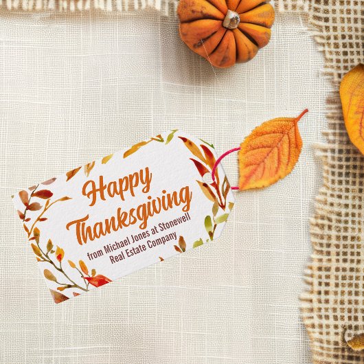 Custom Happy Thanksgiving Autumn Leaves Business Cadeaulabel