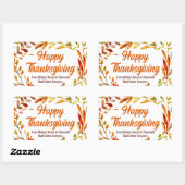 Custom Happy Thanksgiving Autumn Leaves Business Rechthoekige Sticker (Vel)