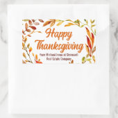 Custom Happy Thanksgiving Autumn Leaves Business Rechthoekige Sticker (Tas)