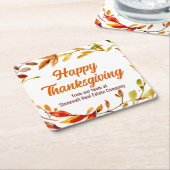 Custom Happy Thanksgiving Autumn Leaves Company Kartonnen Onderzetters (Schuin)