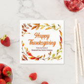 Custom Happy Thanksgiving Autumn Leaves Company Servet (Insitu)