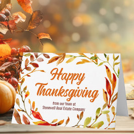 Custom Happy Thanksgiving Autumn verlaat het bedri Kaart