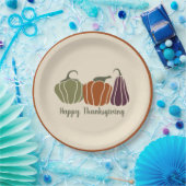 Custom Happy Thanksgiving Party Moderne pompoenen Papieren Bordje (Feest)
