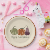 Custom Happy Thanksgiving Party Moderne pompoenen Papieren Bordje (Feest)