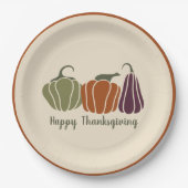 Custom Happy Thanksgiving Party Moderne pompoenen Papieren Bordje (Voorkant)