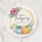 Custom Happy Thanksgiving pompoen bloem Lijst Bedankjes Labels (Achterkant)
