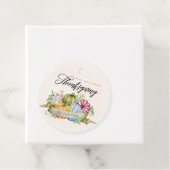 Custom Happy Thanksgiving pompoenen bloemen Bedankjes Labels (In situ)