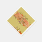 Custom Happy Thanksgiving Rustic Autumn Leaves Servet (Hoek)