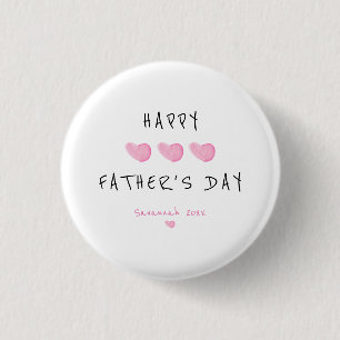 Custom Happy Vaderdag Cute Girl Ronde Button 3,2 Cm