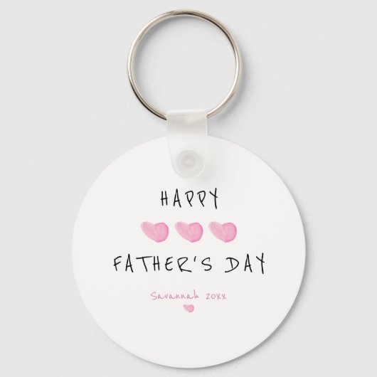 Custom Happy Vaderdag Cute Girl Sleutelhanger (Voorkant)