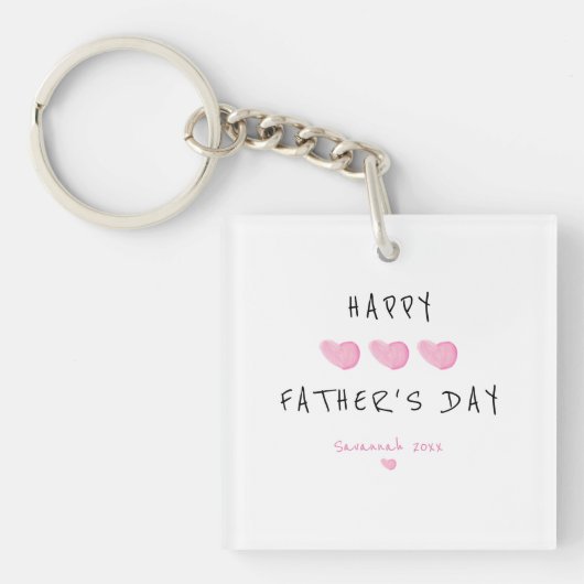 Custom Happy Vaderdag Cute Girl Sleutelhanger (voorkant)