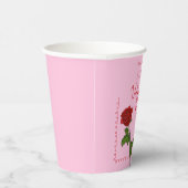Custom Happy Valentine’s Day Rose Papieren Bekers (Rechts)