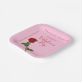 Custom Happy Valentine’s Day Rose  Papieren Bordje (Gebogen)