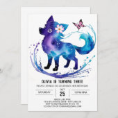 Custom Happy Wolf Digitaal Meisje Verjaardag Kaart (Voorkant / Achterkant)