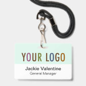 Custom Hard Plastic Naam Badge met Lanyard (Voorkant met koord)