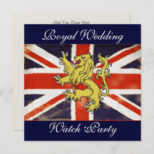 Custom Harry and Meghan Elegant Watch Party Invite Kaart