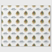 Custom Harry Potter | Hogwarts Crest - Kerstmis Cadeaupapier (Vlak)