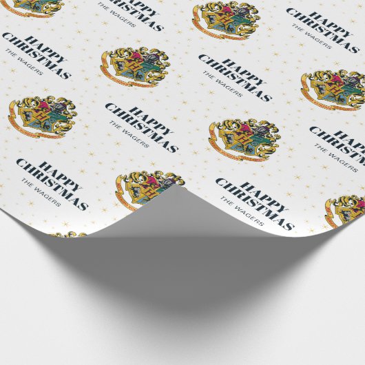 Custom Harry Potter | Hogwarts Crest - Kerstmis Cadeaupapier (Hoek)