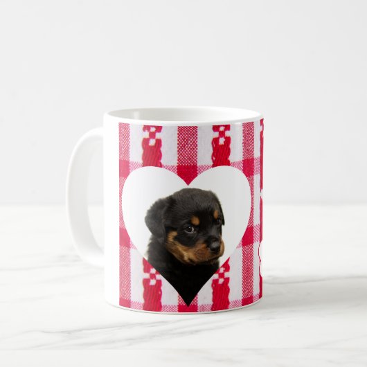 Custom Hart Gevormd Rottweiler Koffie Mok 11 oz (Voorkant links)