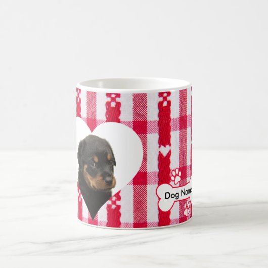 Custom Hart Gevormd Rottweiler Koffie Mok 11 oz (Center)