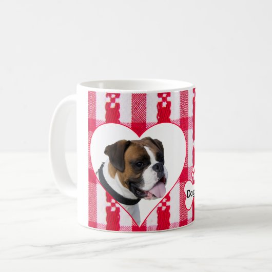 Custom Hart Gevormde Boxer Dog Coffee Cup Mok 11 o (Voorkant links)