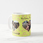 Custom hart vorm foto geel roze hart patroon koffiemok (Voorkant links)