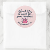 Custom Hartelijk dank voor uw steun Schattigee tas Ronde Sticker (Tas)